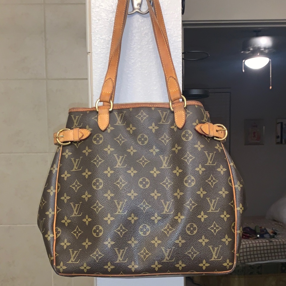 Louis Vuitton Classic Monogram Tote with Tan Accents